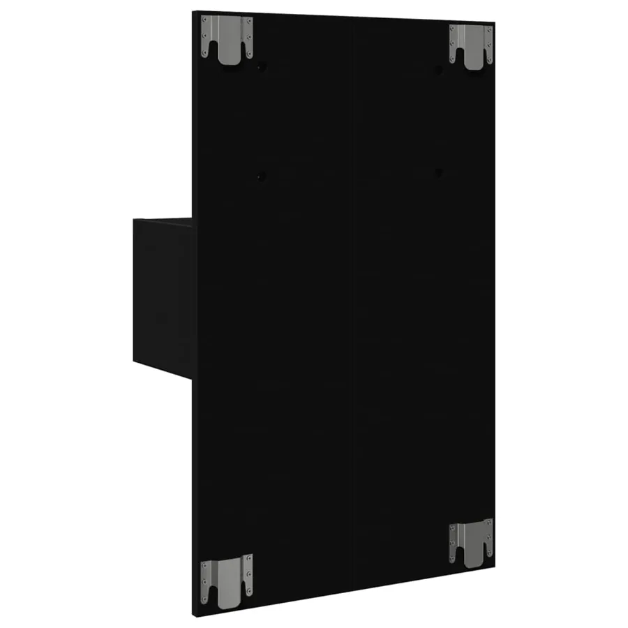 Table de chevet murale avec lumières LED noir - 8