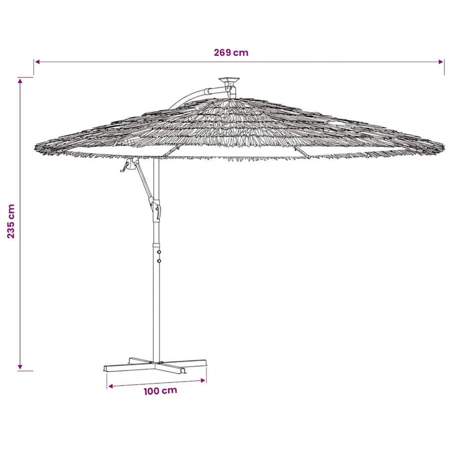 Parasol de jardin avec mât en acier blanc 269x269x235 cm - 11