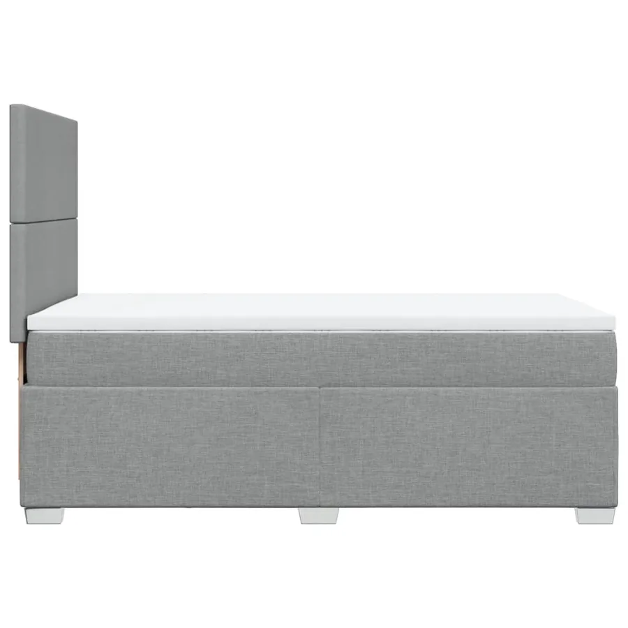 Sommier à lattes de lit avec matelas Gris clair 100x200cm Tissu - 11