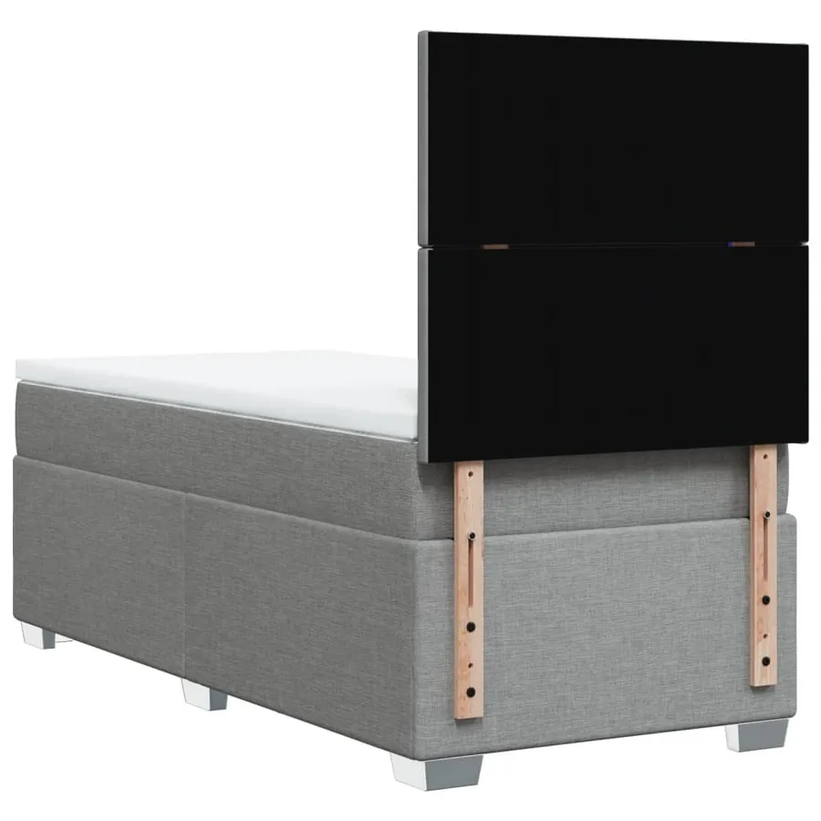 Sommier à lattes de lit avec matelas Gris clair 100x200cm Tissu - 12