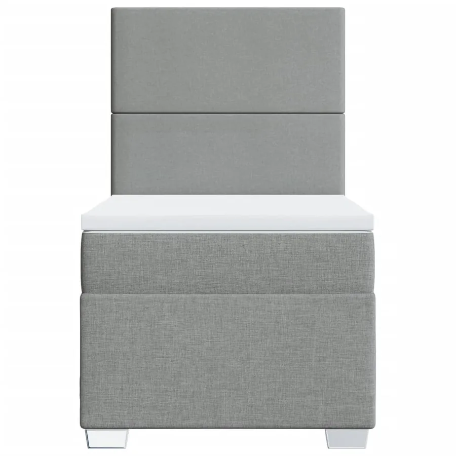 Sommier à lattes de lit avec matelas Gris clair 100x200cm Tissu - 6