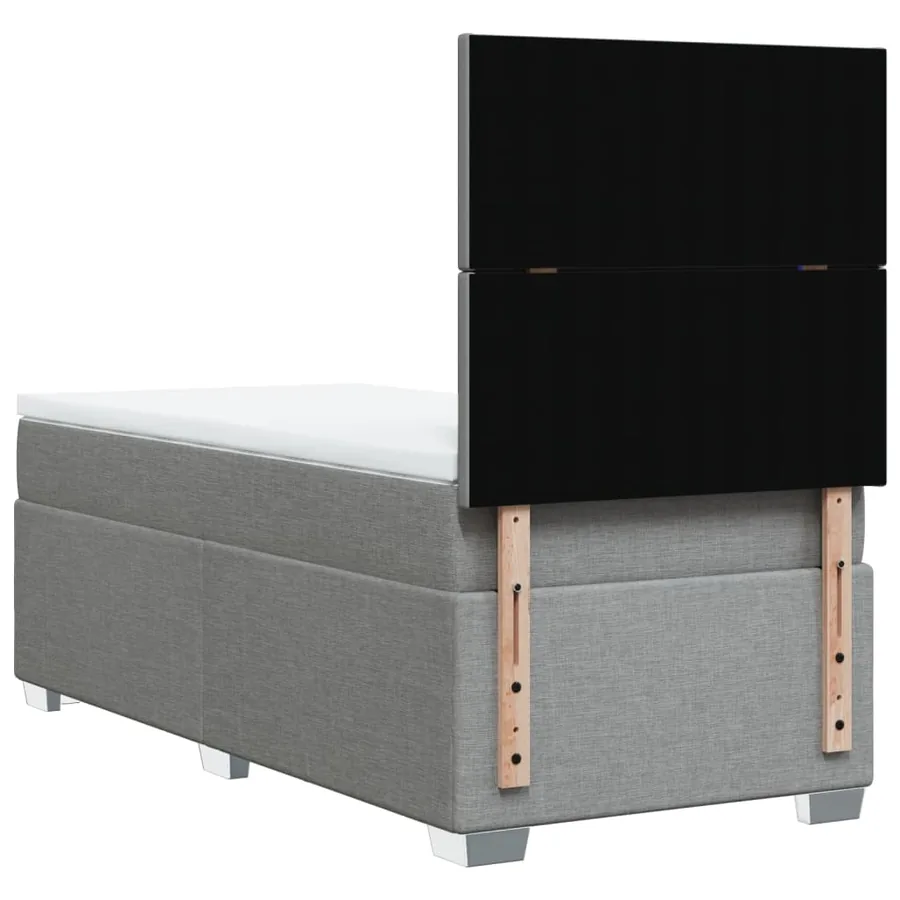 Sommier à lattes de lit avec matelas Gris clair 100x200cm Tissu - 10