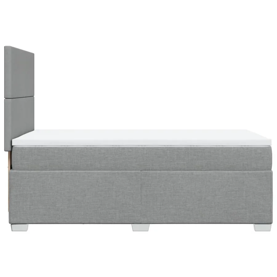 Sommier à lattes de lit avec matelas Gris clair 100x200cm Tissu - 9