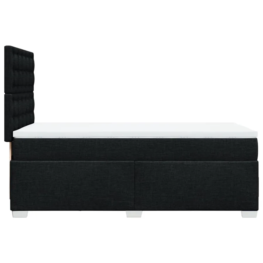 Sommier à lattes de lit avec matelas Noir 100x200 cm Tissu - 11