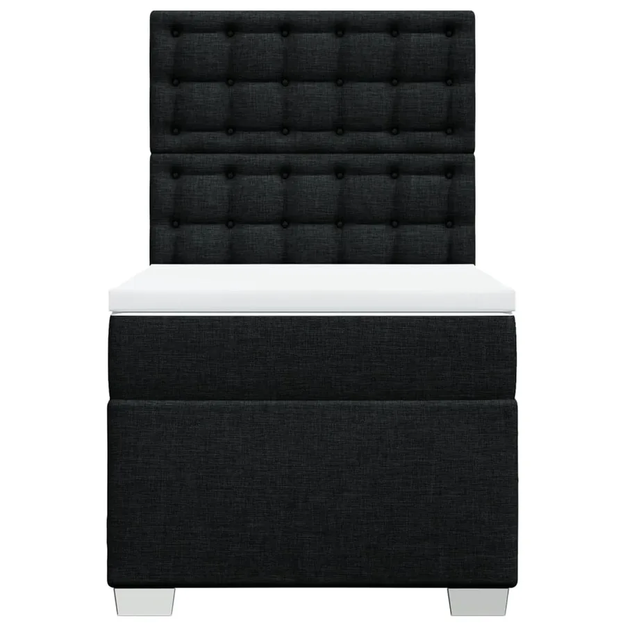Sommier à lattes de lit avec matelas Noir 100x200 cm Tissu - 6