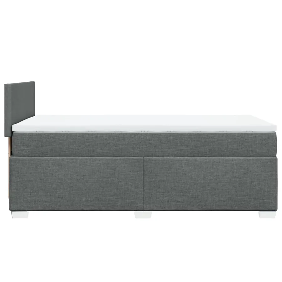 Sommier à lattes de lit avec matelas Gris foncé 100x200cm Tissu - 11
