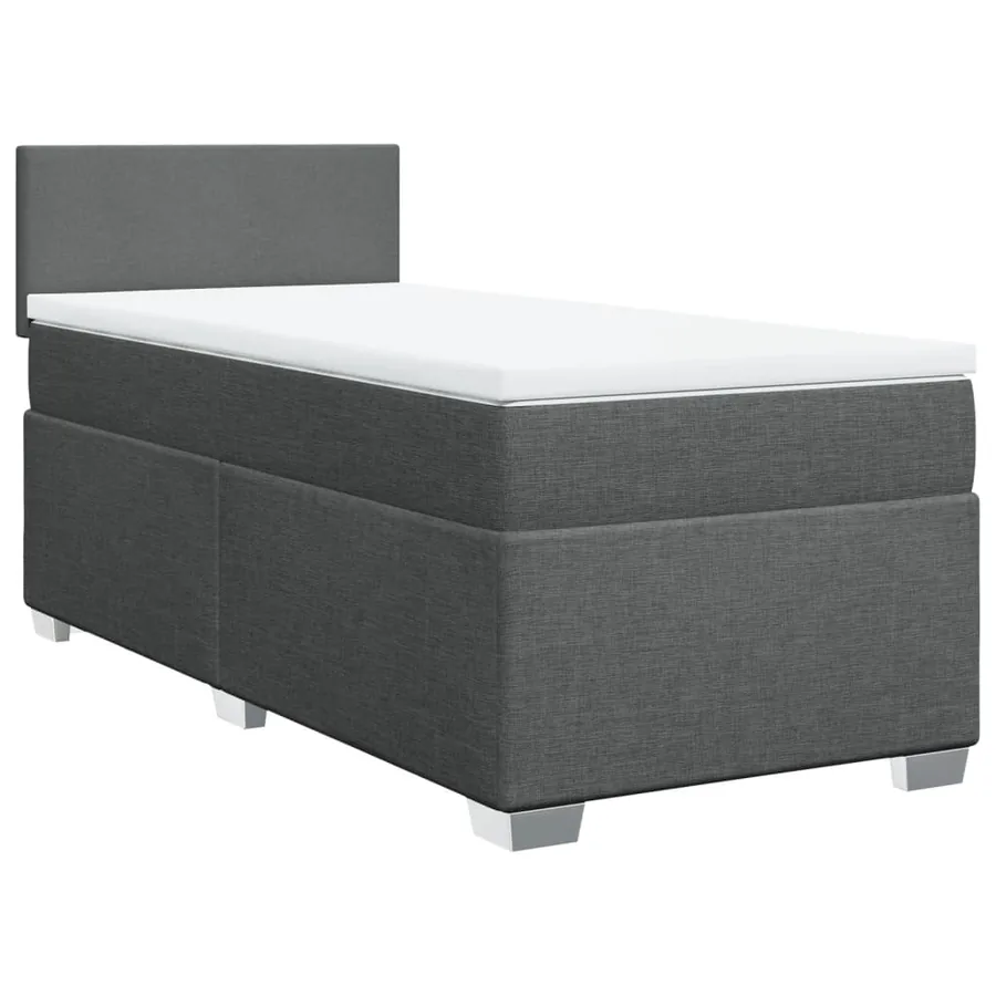Sommier à lattes de lit avec matelas Gris foncé 100x200cm Tissu - 3
