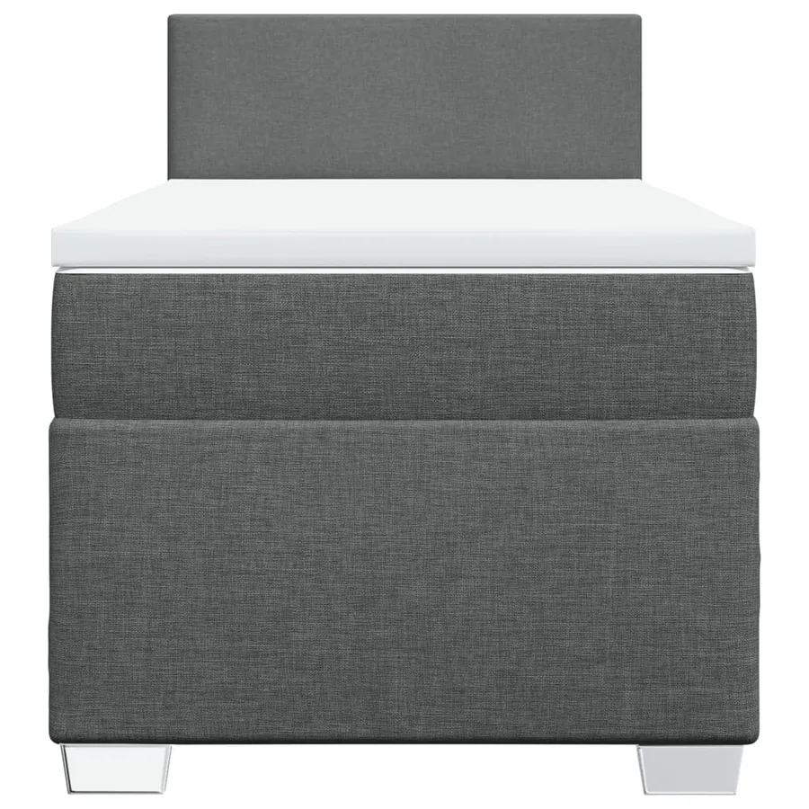 Sommier à lattes de lit avec matelas Gris foncé 100x200cm Tissu - 6