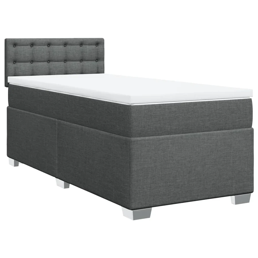 Sommier à lattes de lit avec matelas Gris foncé 100x200cm Tissu - 3