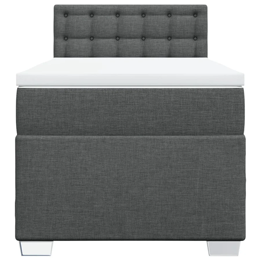 Sommier à lattes de lit avec matelas Gris foncé 100x200cm Tissu - 6