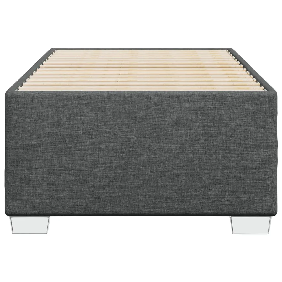Cadre de lit sans matelas gris foncé 100x200 cm tissu - 4