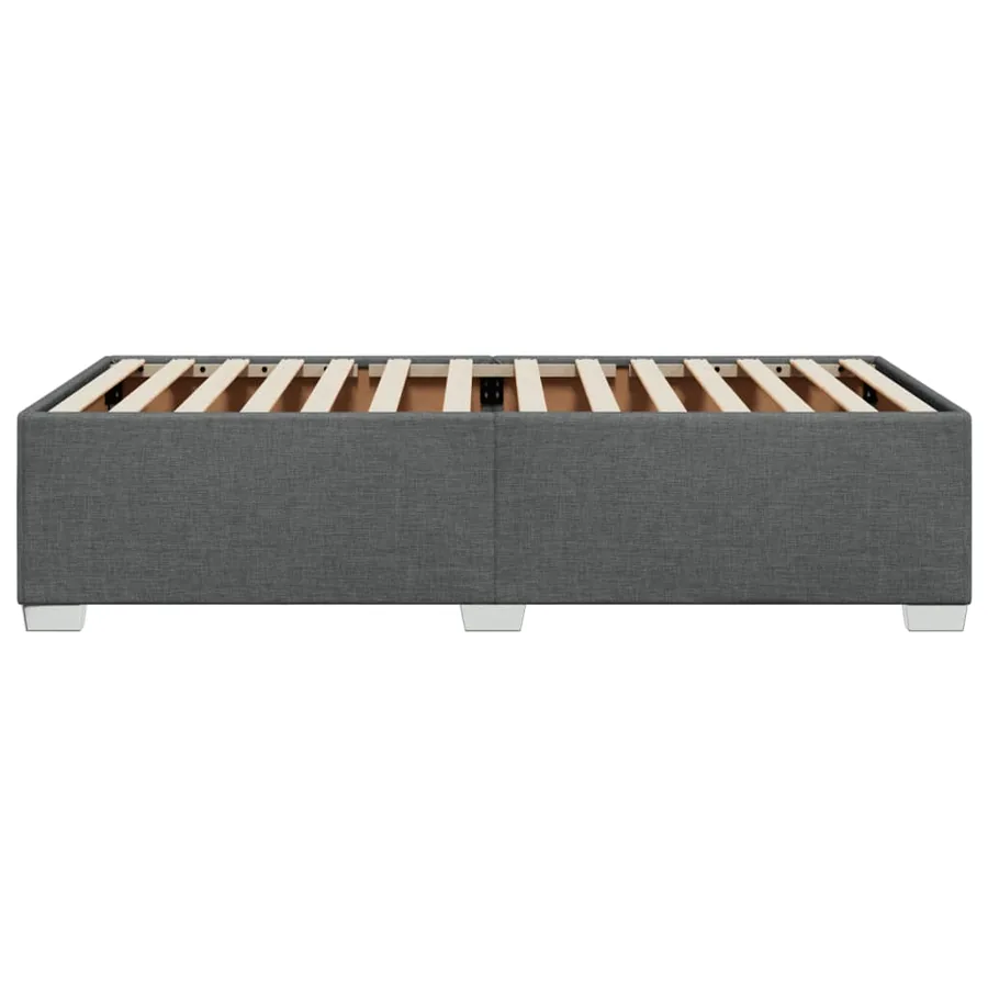 Cadre de lit sans matelas gris foncé 100x200 cm tissu - 5