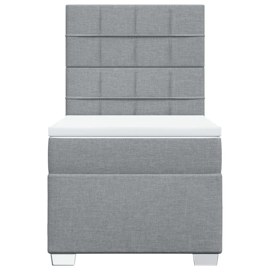 Sommier à lattes de lit avec matelas Gris clair 100x200cm Tissu - 6