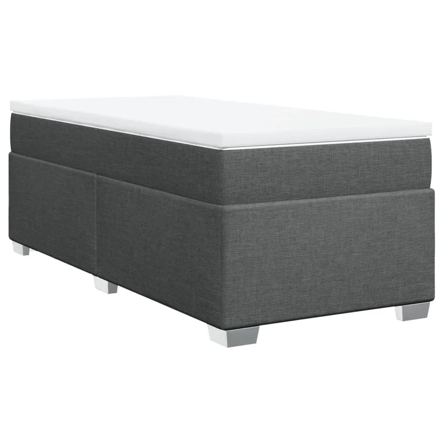 Sommier à lattes de lit avec matelas Gris foncé 100x200cm Tissu - 2