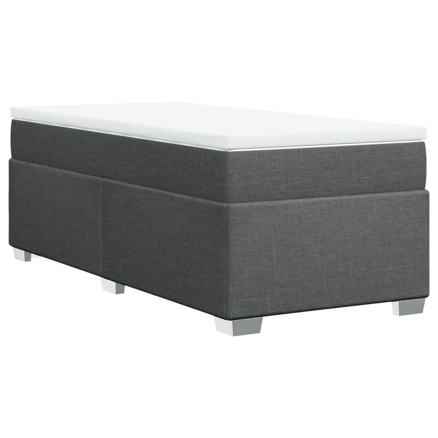Sommier à lattes de lit avec matelas Gris foncé 100x200cm Tissu - 9