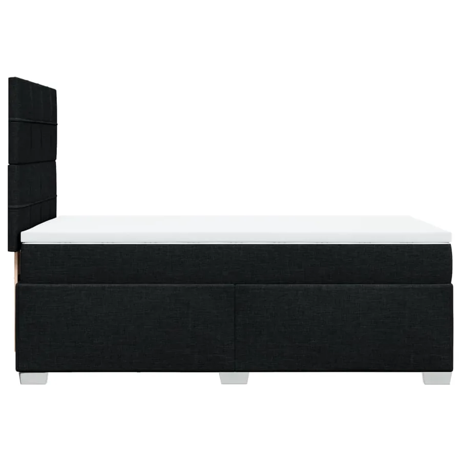 Sommier à lattes de lit avec matelas Noir 100x200 cm Tissu - 11