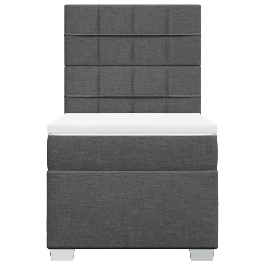 Sommier à lattes de lit avec matelas Gris foncé 100x200cm Tissu - 4