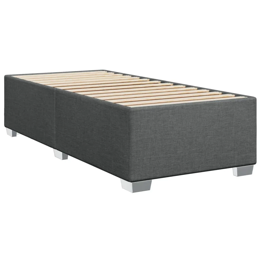 Sommier à lattes de lit avec matelas Gris foncé 100x200cm Tissu - 5
