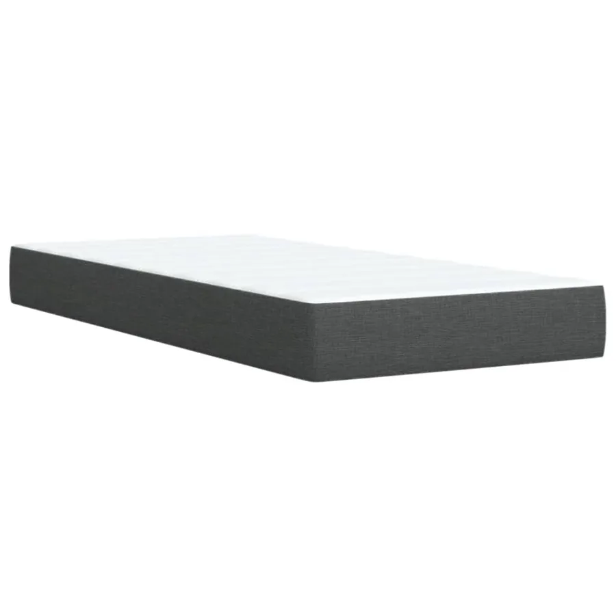 Sommier à lattes de lit avec matelas Gris foncé 100x200cm Tissu - 10