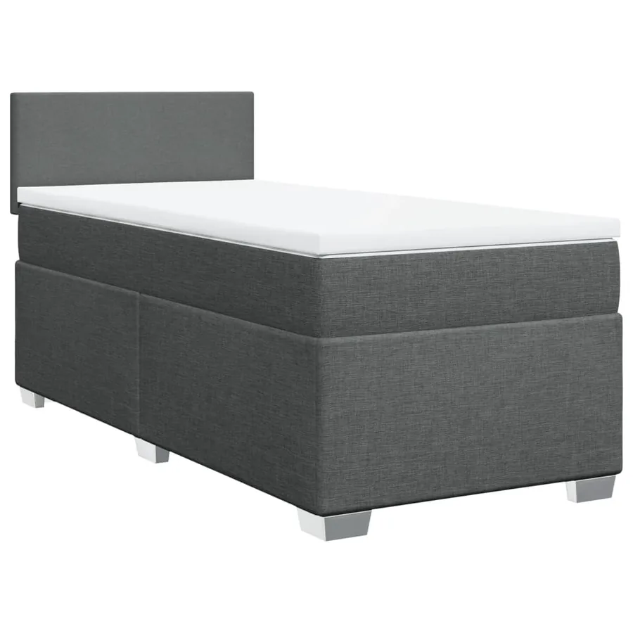 Sommier à lattes de lit avec matelas Gris foncé 100x200cm Tissu - 2