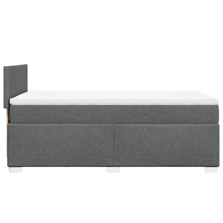 Sommier à lattes de lit avec matelas Gris foncé 100x200cm Tissu - 5
