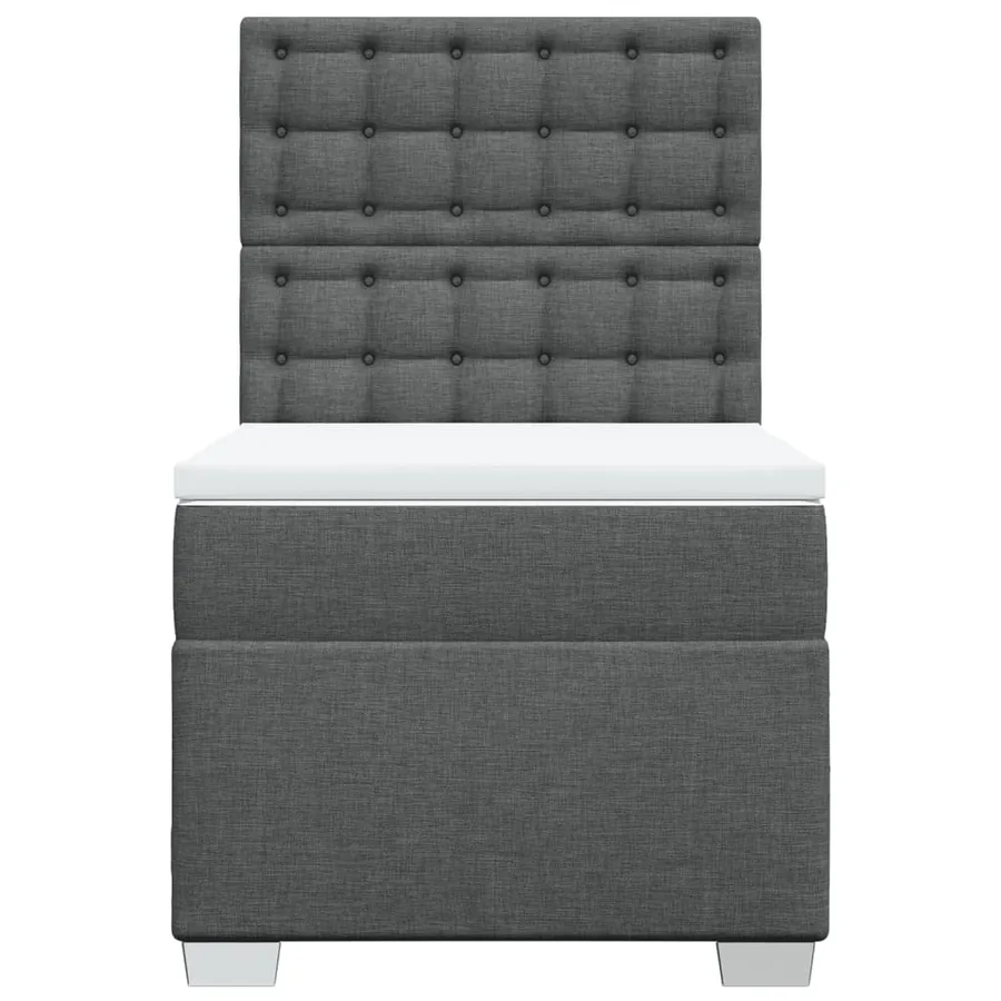 Sommier à lattes de lit avec matelas Gris foncé 100x200cm Tissu - 4