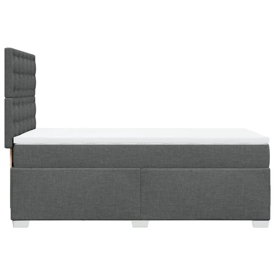 Sommier à lattes de lit avec matelas Gris foncé 100x200cm Tissu - 9