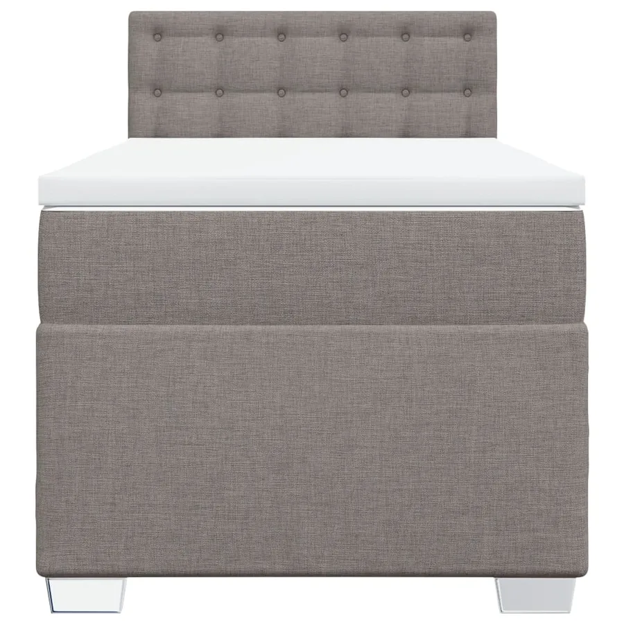Sommier à lattes de lit avec matelas Taupe 100x200 cm Tissu - 4
