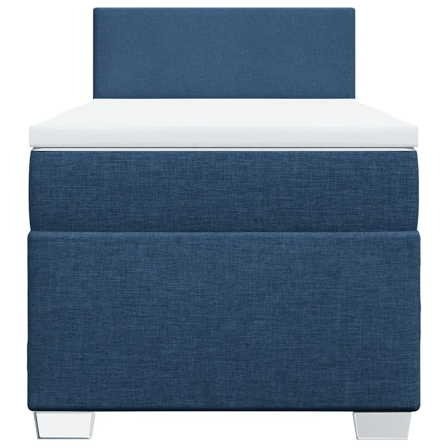 Sommier à lattes de lit avec matelas Bleu 100x200 cm Tissu - 4