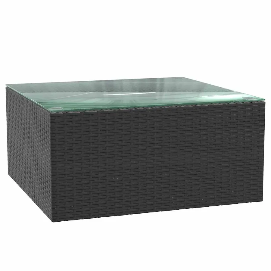 Salon de jardin 7 pcs avec coussins Résine tressée Noir - 10