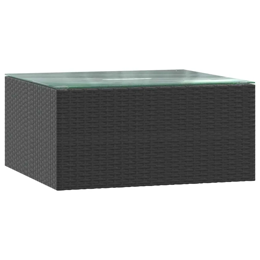 Salon de jardin 7 pcs avec coussins Résine tressée Noir - 8