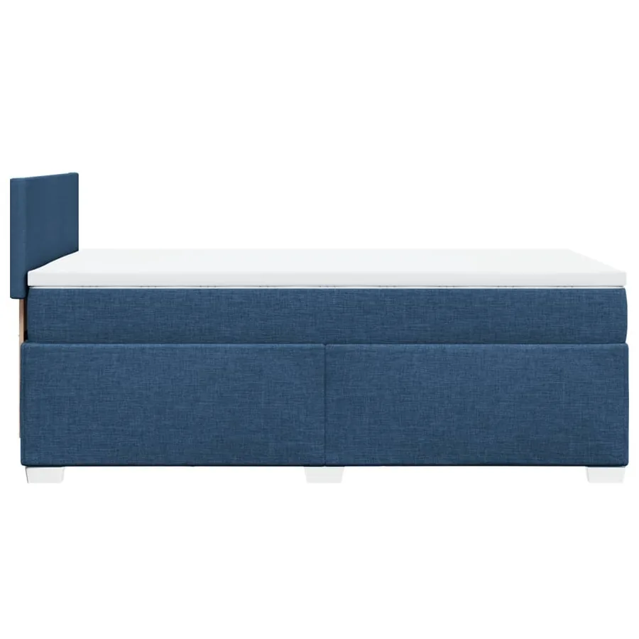 Sommier à lattes de lit avec matelas Bleu 100x200 cm Tissu - 11