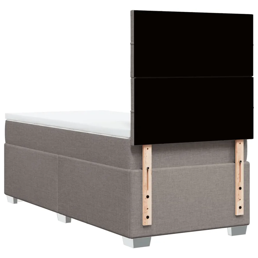Sommier à lattes de lit avec matelas Taupe 100x200 cm Tissu - 12