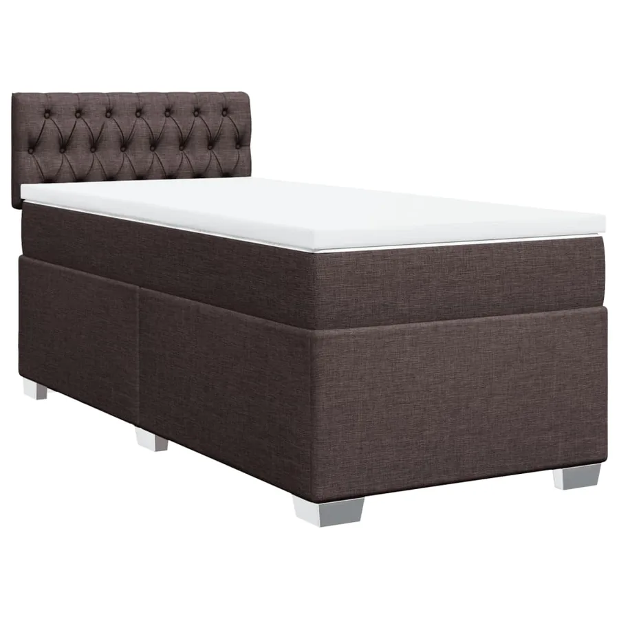 Sommier à lattes de lit avec matelas Marron foncé 100x200 cm - 3