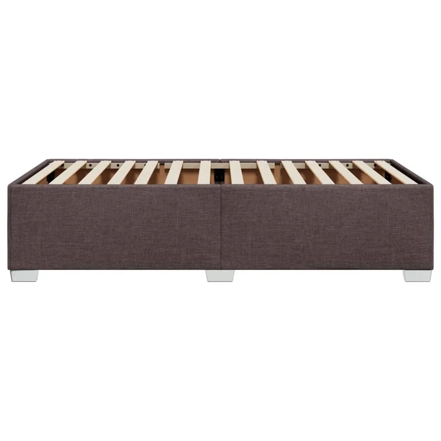 Cadre de lit sans matelas marron foncé 100x200 cm tissu - 5