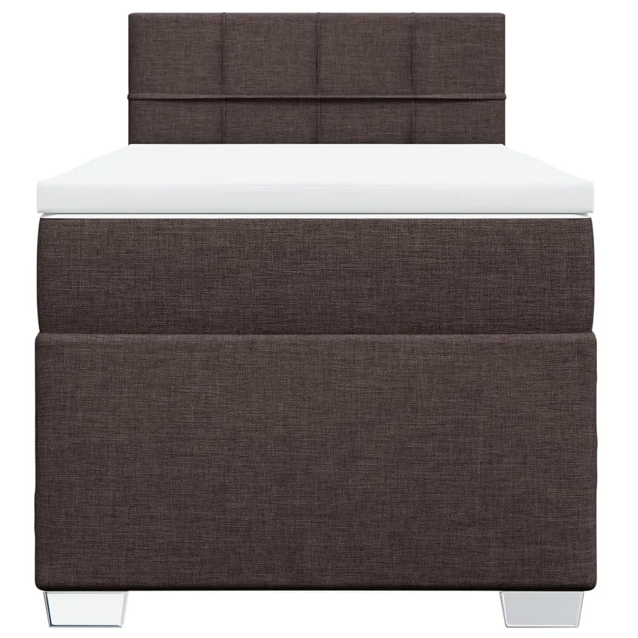 Sommier à lattes de lit avec matelas Marron foncé 100x200 cm - 6