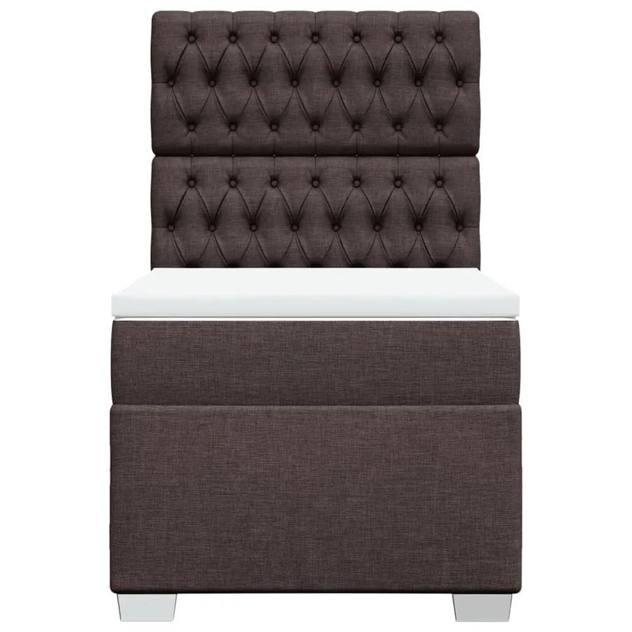 Sommier à lattes de lit avec matelas Marron foncé 100x200 cm - 4