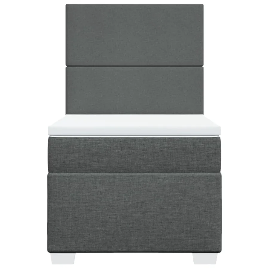 Sommier à lattes de lit avec matelas Gris foncé 90x200 cm Tissu - 6