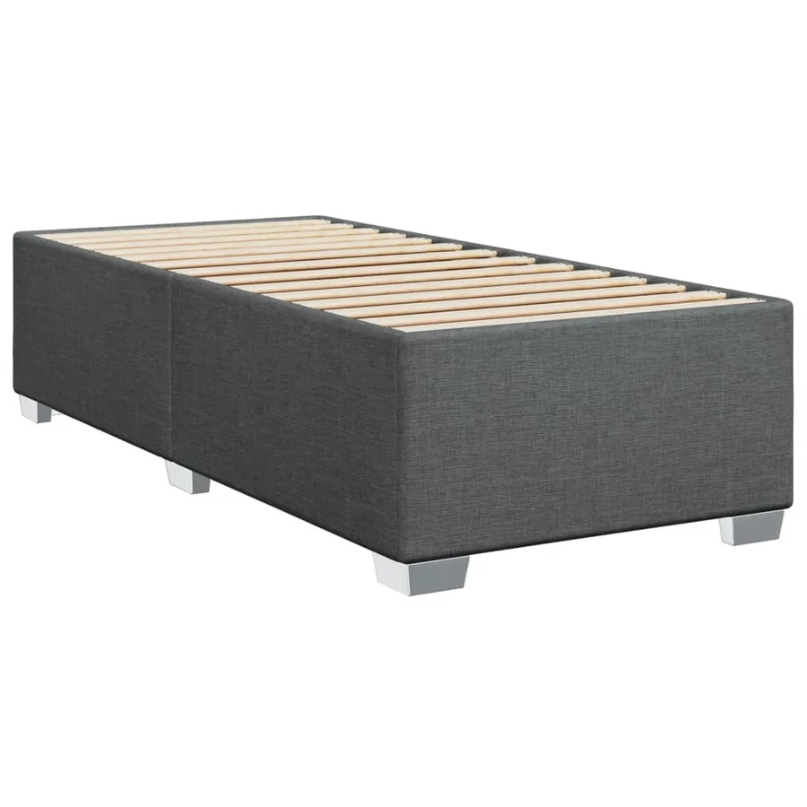 Sommier à lattes de lit avec matelas Gris foncé 90x200 cm Tissu - 8