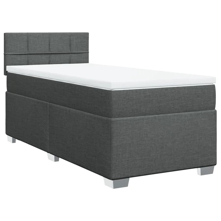 Sommier à lattes de lit avec matelas Gris foncé 90x200 cm Tissu - 2