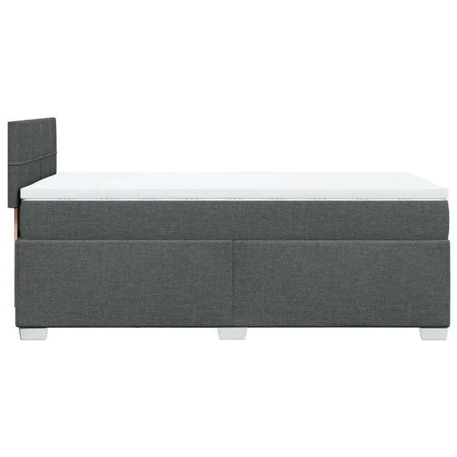 Sommier à lattes de lit avec matelas Gris foncé 90x200 cm Tissu - 5