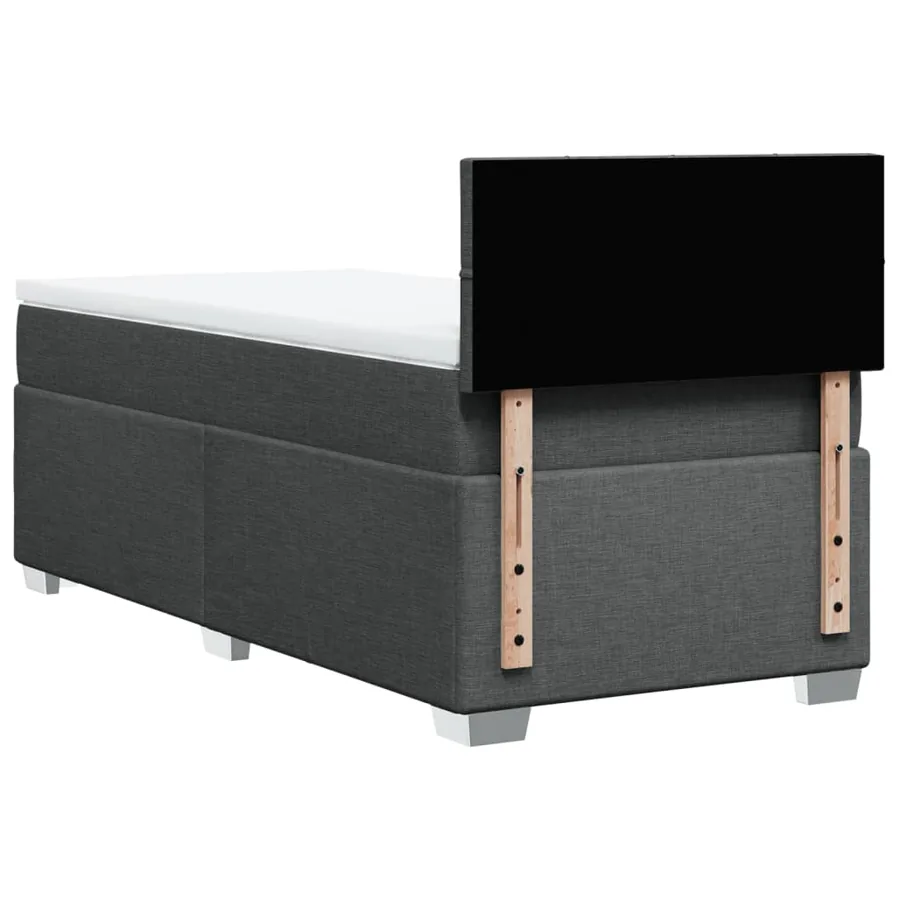 Sommier à lattes de lit avec matelas Gris foncé 90x200 cm Tissu - 6