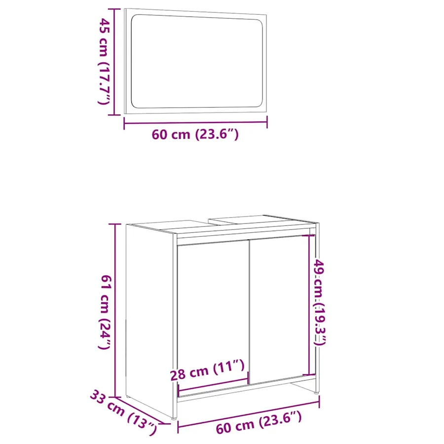 Ensemble de meubles de salle de bain 2 pcs chêne sonoma - 11