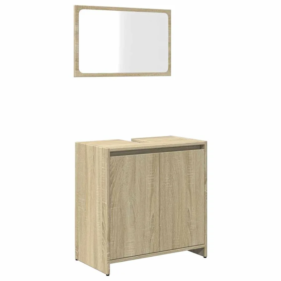 Ensemble de meubles de salle de bain 2 pcs chêne sonoma - 2