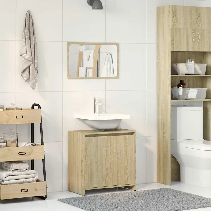 Ensemble de meubles de salle de bain 2 pcs chêne sonoma - 3