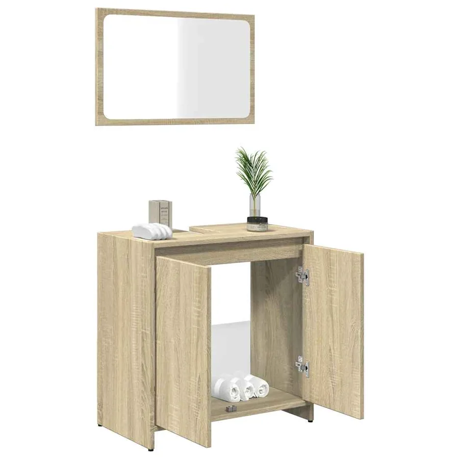 Ensemble de meubles de salle de bain 2 pcs chêne sonoma - 4
