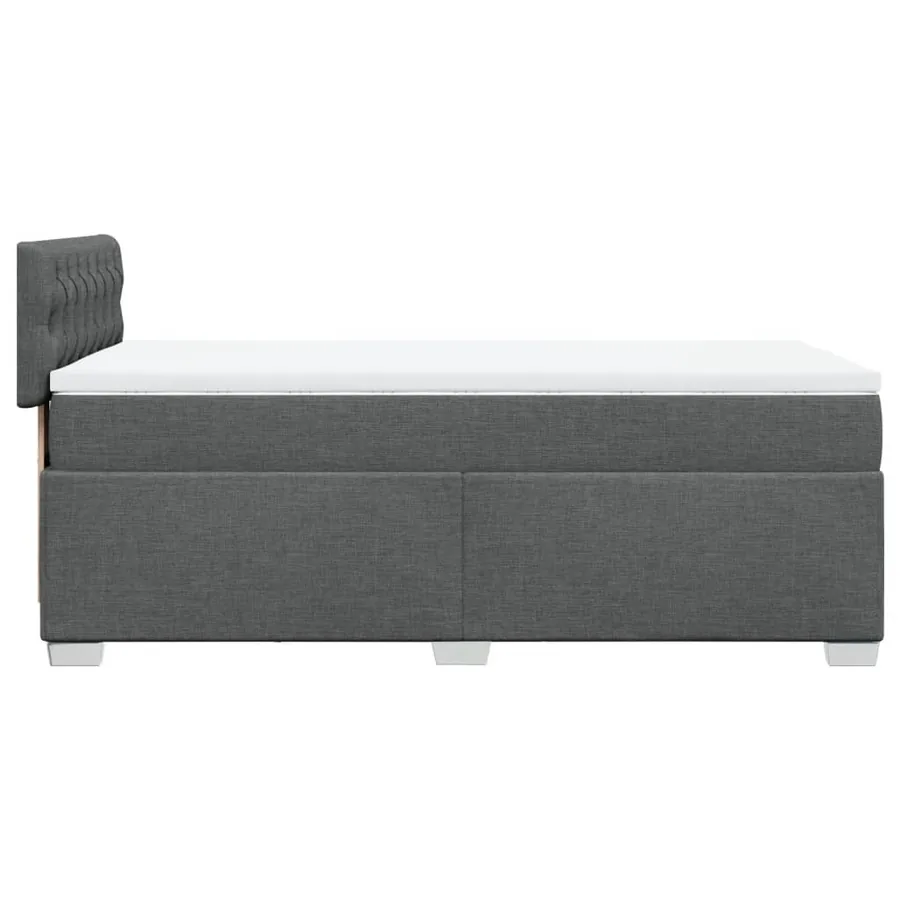 Sommier à lattes de lit avec matelas Gris foncé 90x200 cm Tissu - 5
