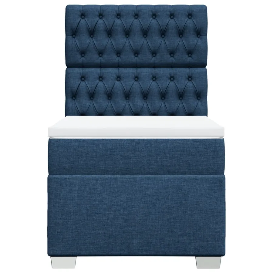 Sommier à lattes de lit avec matelas Bleu 90x200 cm Tissu - 4
