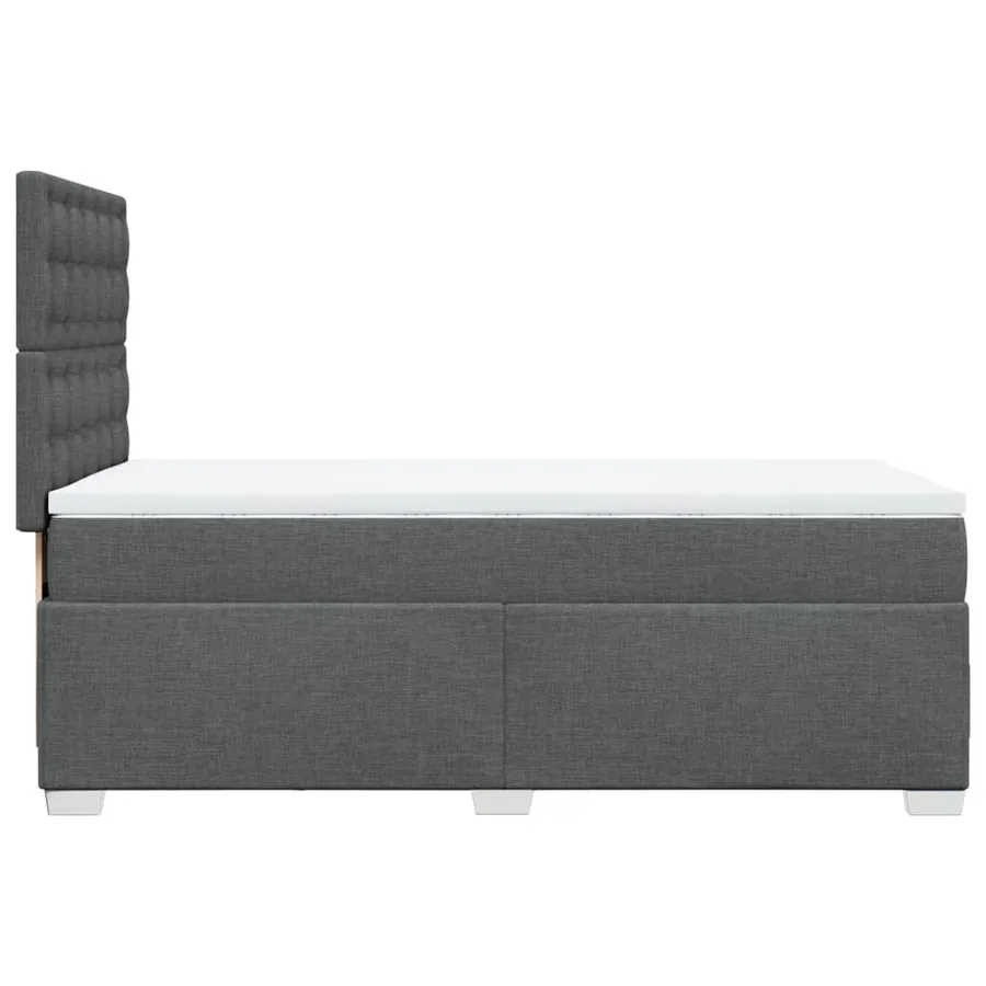 Sommier à lattes de lit avec matelas Gris foncé 90x200 cm Tissu - 11