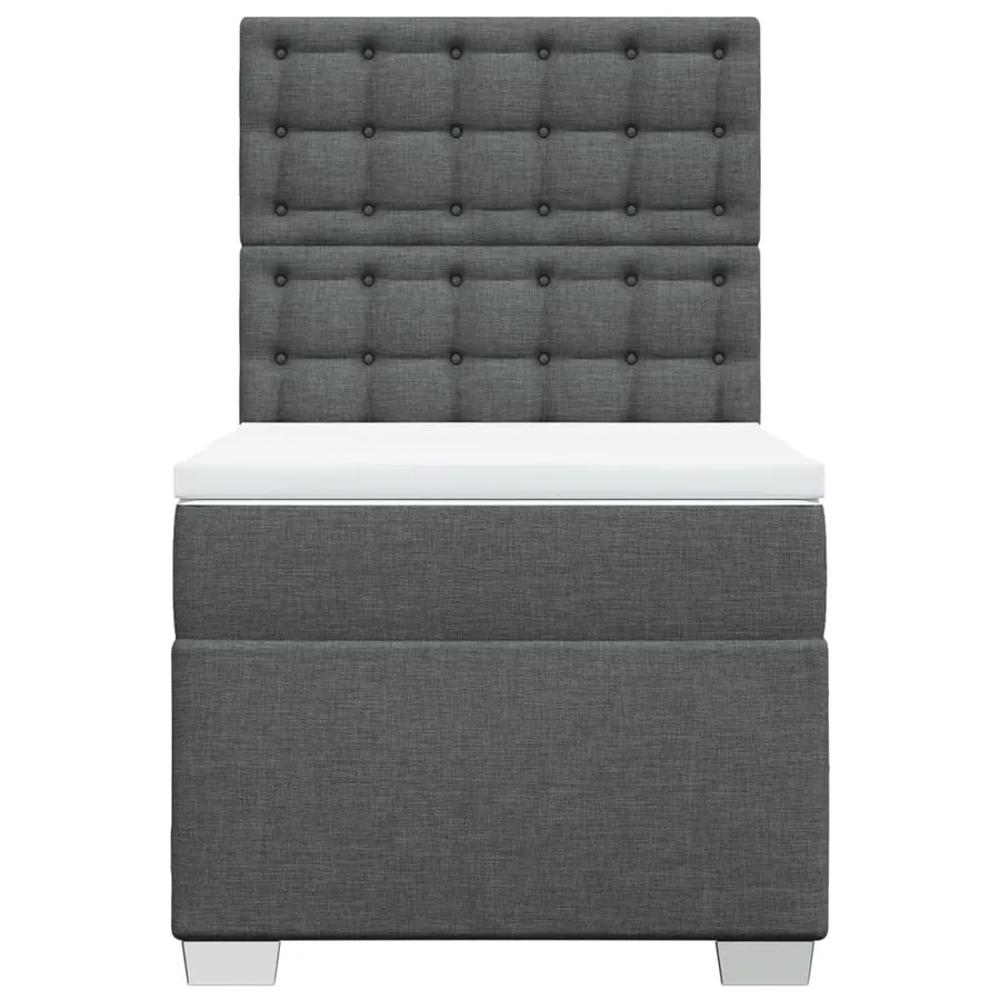 Sommier à lattes de lit avec matelas Gris foncé 90x200 cm Tissu - 6